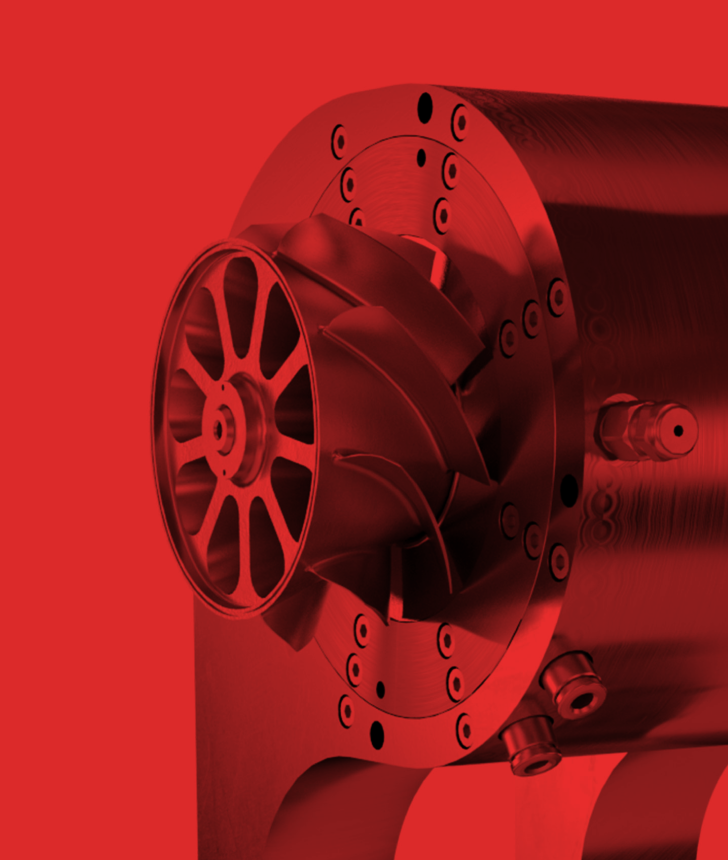 Nahaufnahme eines 3D Objektes, das einen Motor darstellt